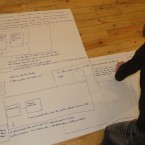 View of David Goldenberg, Drawing a mind map, workshop on PA, Baku, 2011