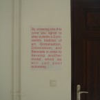 Poster declaring the zone of PA, designed by David Goldenberg for PA now 1, Istanbul Biennial 2007